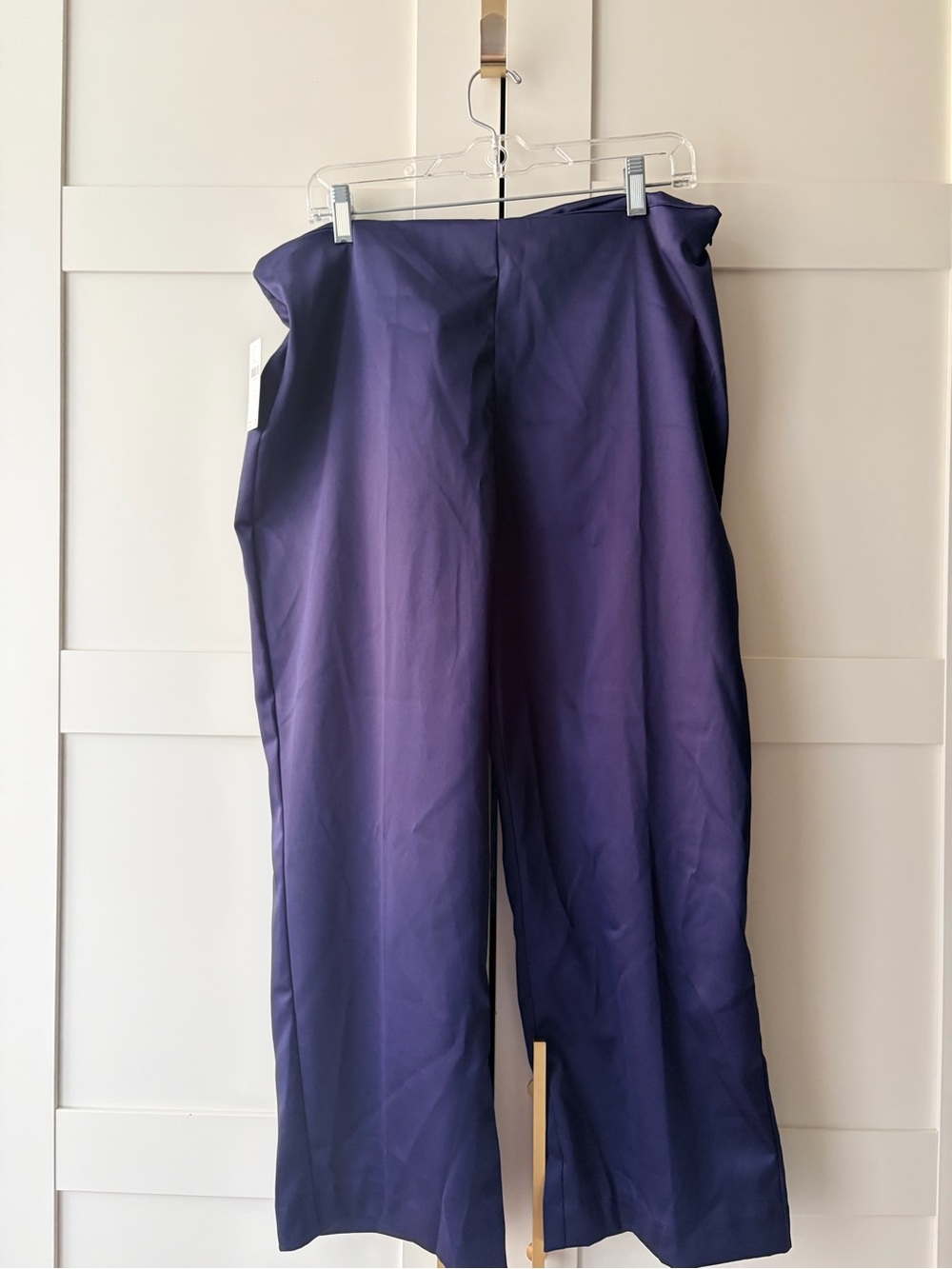Anthropologie Satin Trousers in Deep Blue